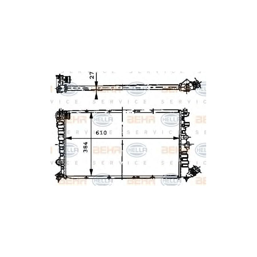 Hella 8MK 376 717-481 Engine Radiator For Citroen Xantia