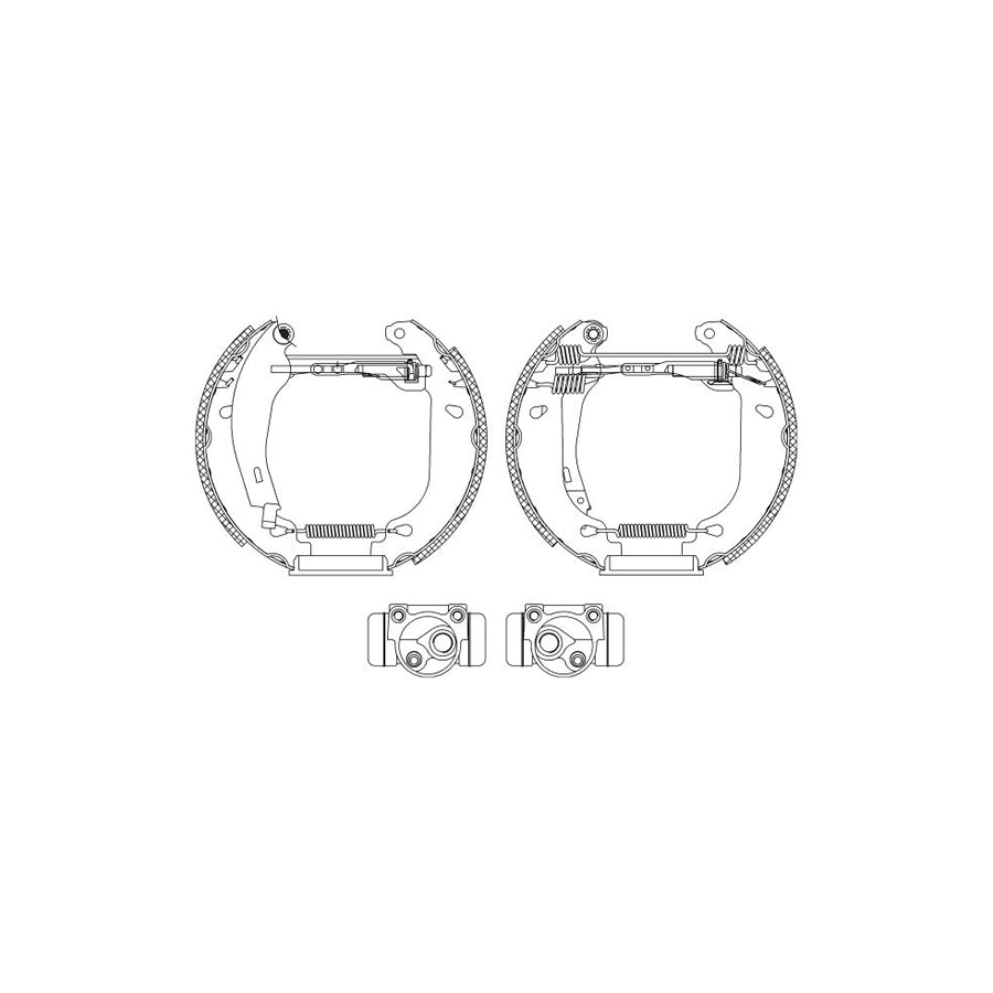 Hella Shoe Kit Pro 8DB 355 003-901 Brake Set, Drum Brakes For Citroen Zx