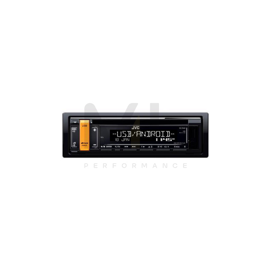 JVC KD-R491 Car stereo CD/USB, 1 DIN, LCD, AAC, FLAC, MP3, WAV, WMA, with remote control