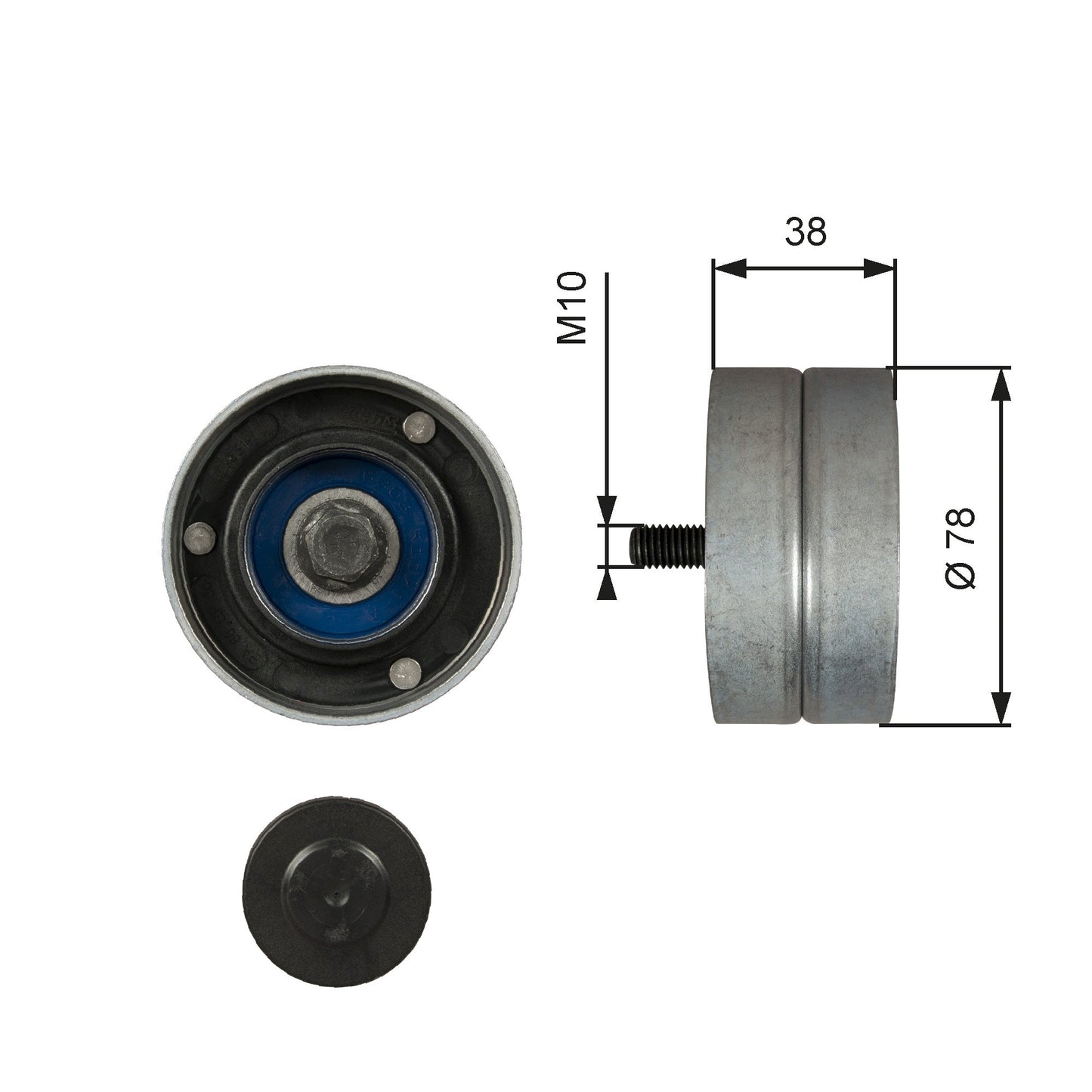 GATES GATT36529 V-Ribbed Belt Deflection/Guide Pulley