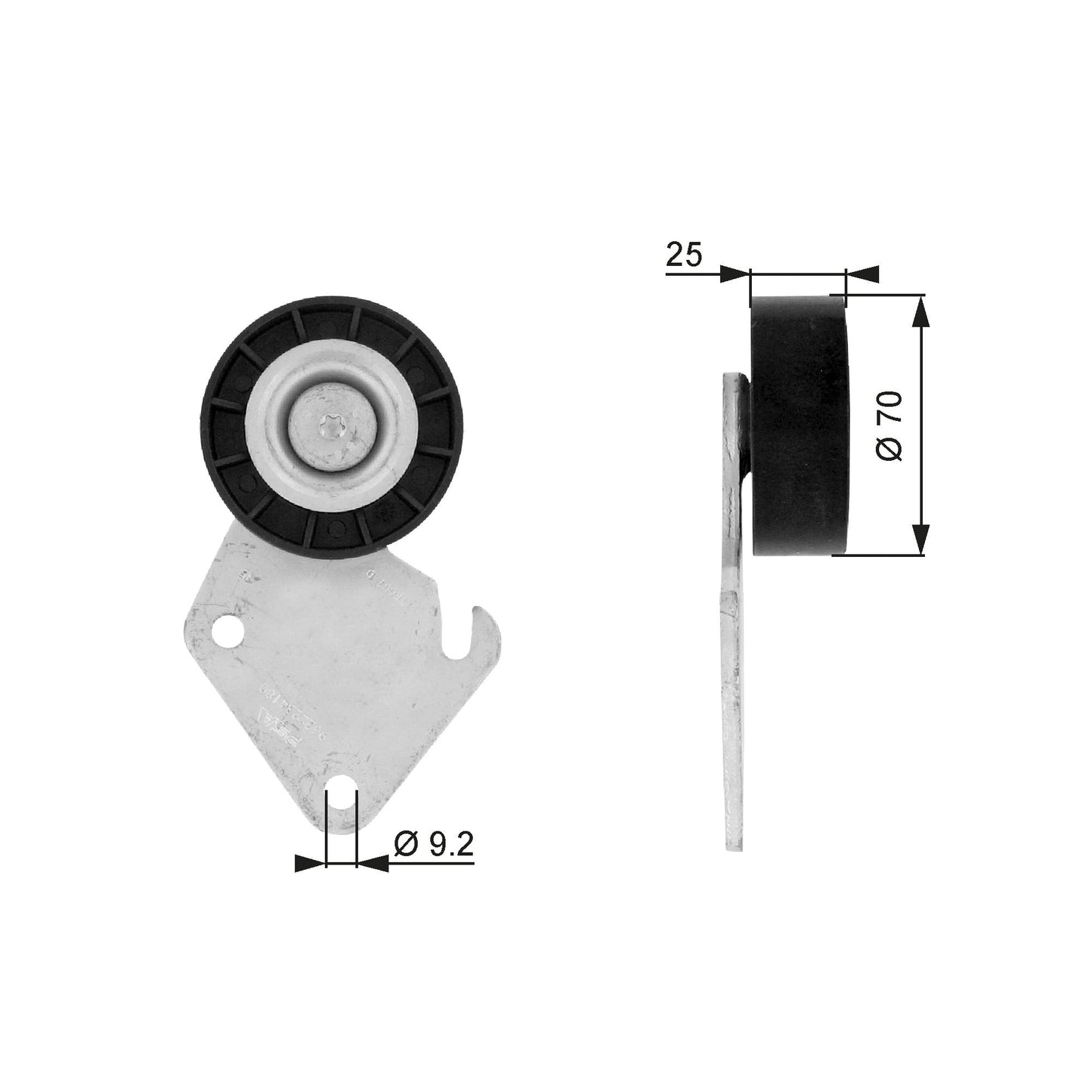 GATES GATT36068 V-Ribbed Belt Deflection/Guide Pulley