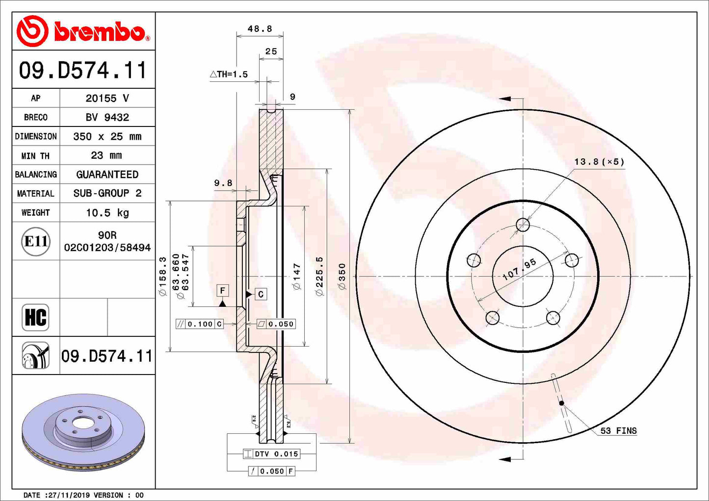 TOURMAX ACS-354 Disc Brake Caliper Repair Kit