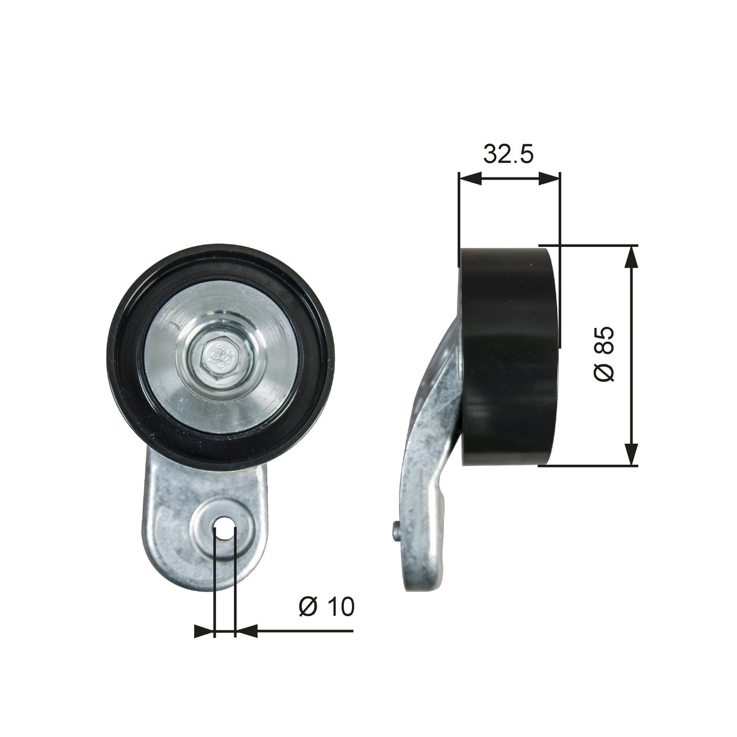 GATES GATT36643 V-Ribbed Belt Deflection/Guide Pulley