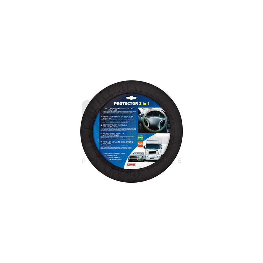 LAMPA Protector 2 in 1 33146 Steering wheel cover Black, Ø: 34-45cm, Polychloroprene (Neoprene)