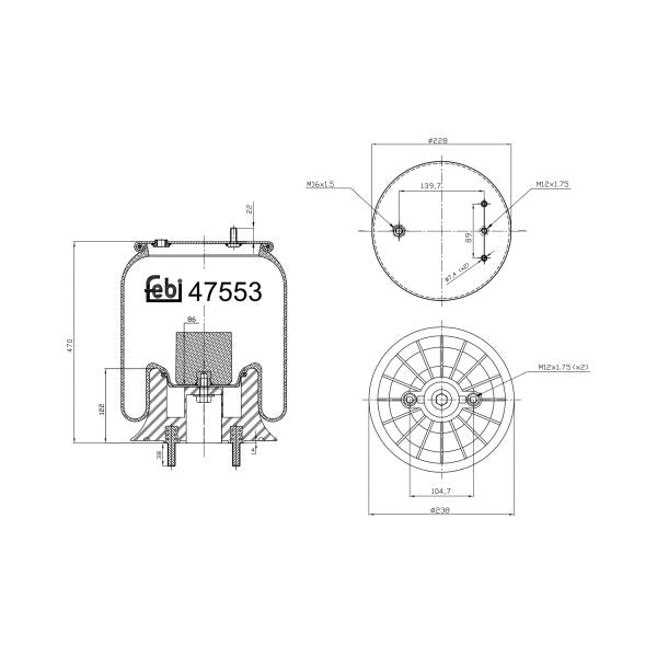 FEBI FE47553 Air Suspension Bellow