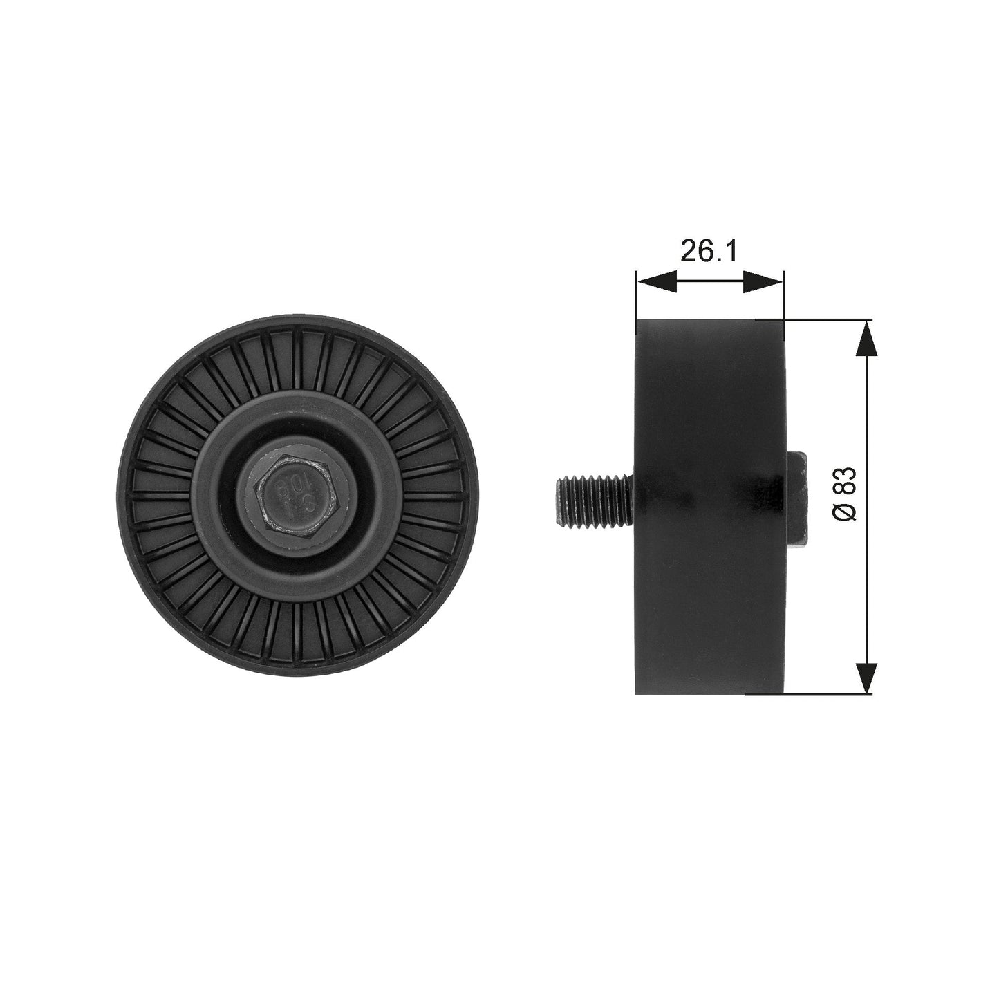 GATES GATT38027 V-Ribbed Belt Deflection/Guide Pulley