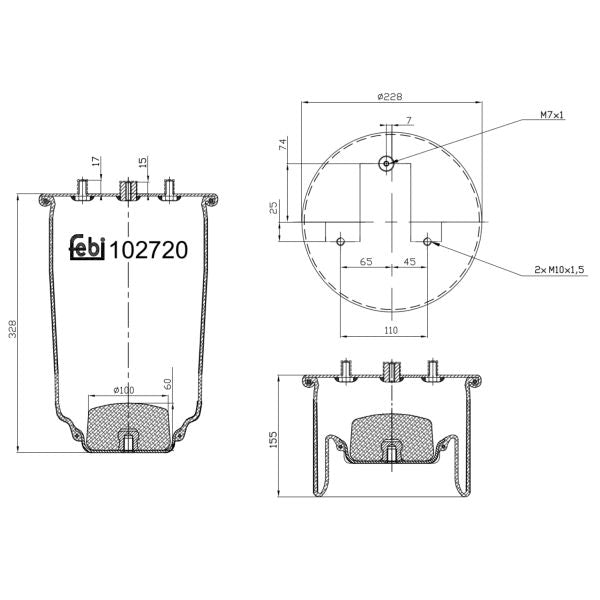 FEBI FE102720 Air Suspension Bellow