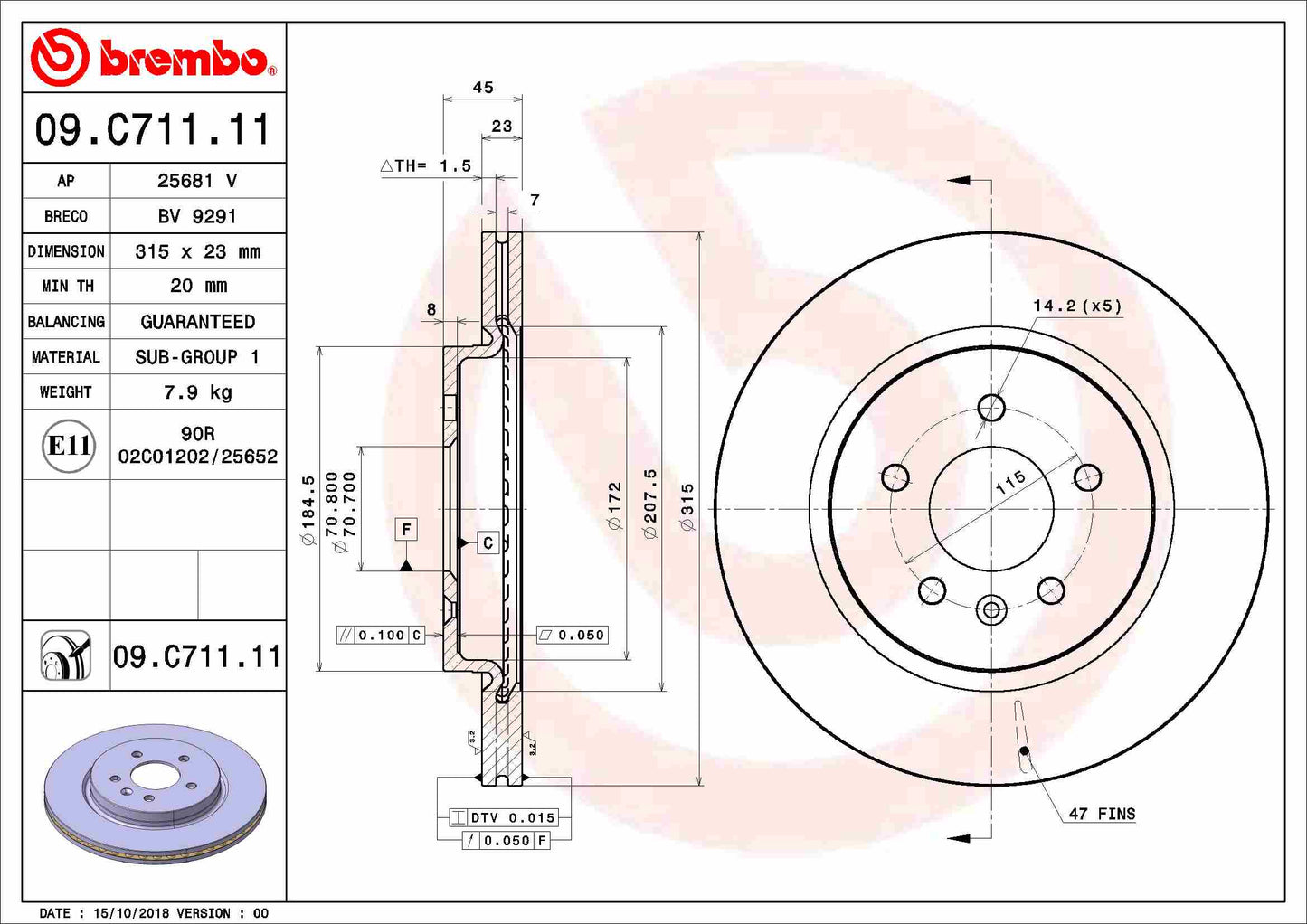 TOURMAX BCR-120 Disc Brake Caliper Repair Kit
