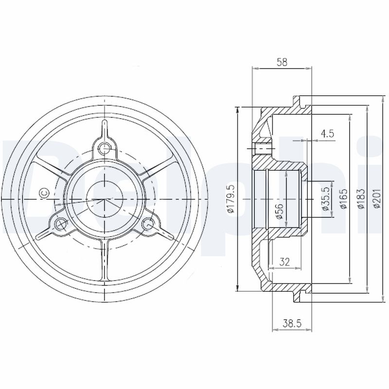 DELPHI BFR267 Brake Drum