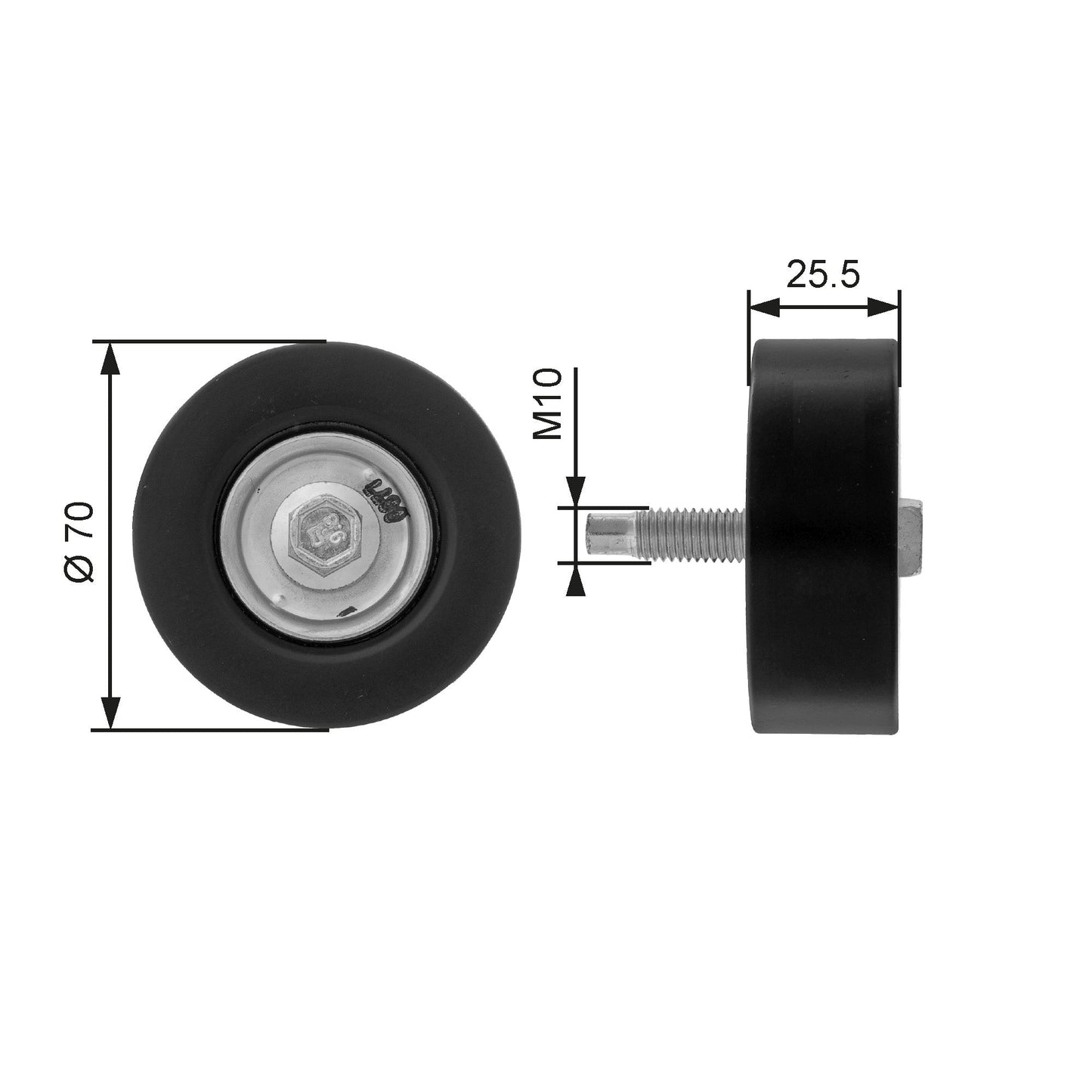 GATES GATT36200 V-Ribbed Belt Deflection/Guide Pulley
