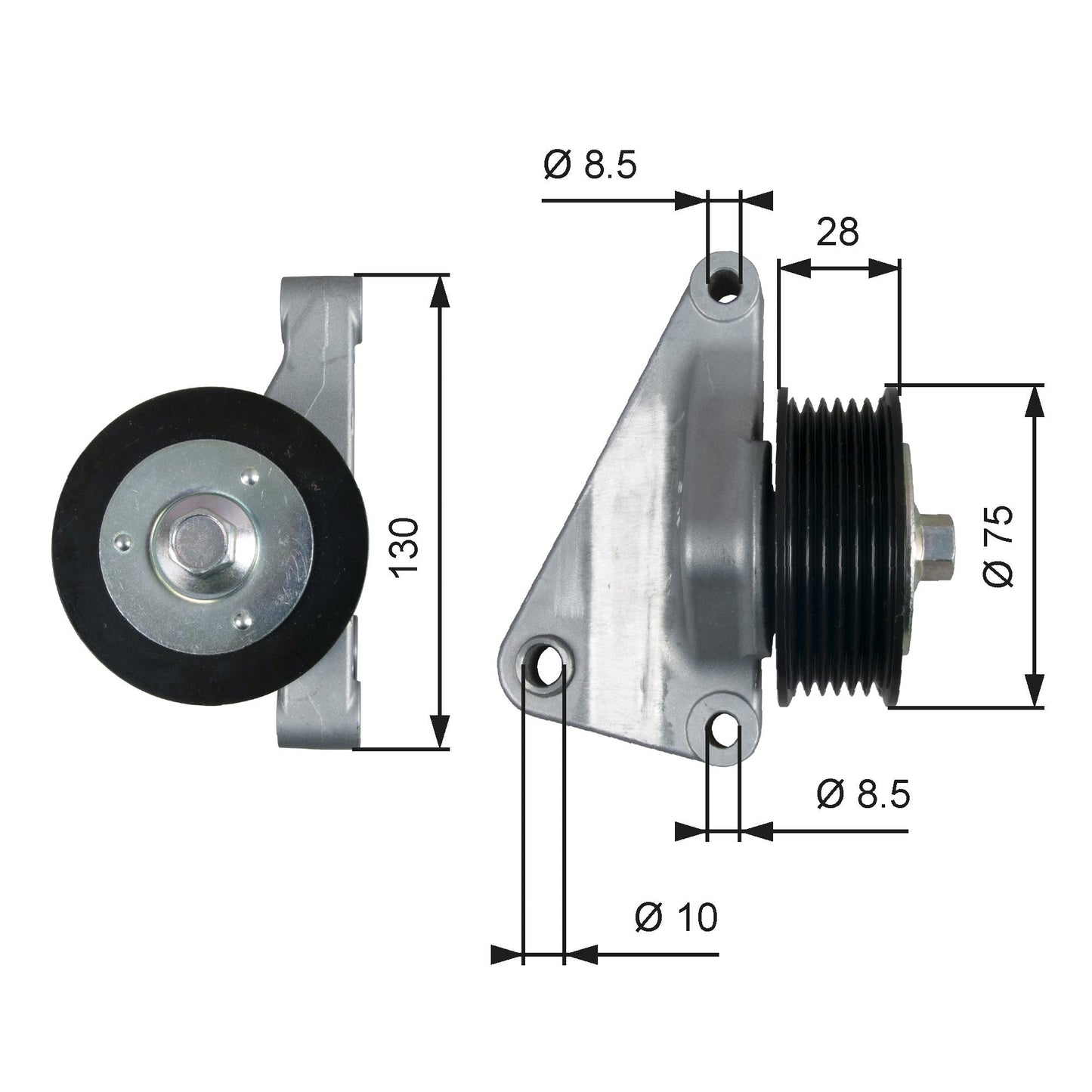 GATES GATT36422 V-Ribbed Belt Deflection/Guide Pulley