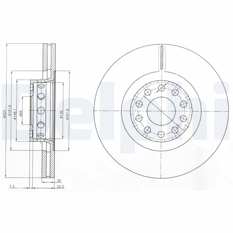 DELPHI BG3524 Brake Disc .