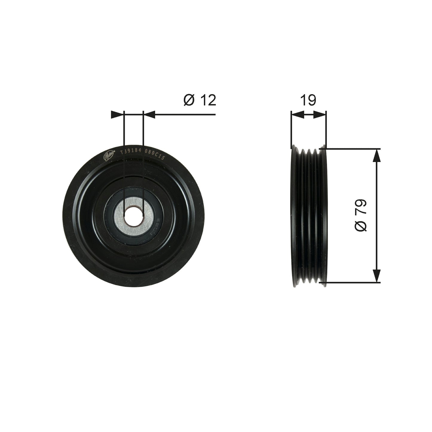 GATES GATT39184 V-Ribbed Belt Tensioner Pulley