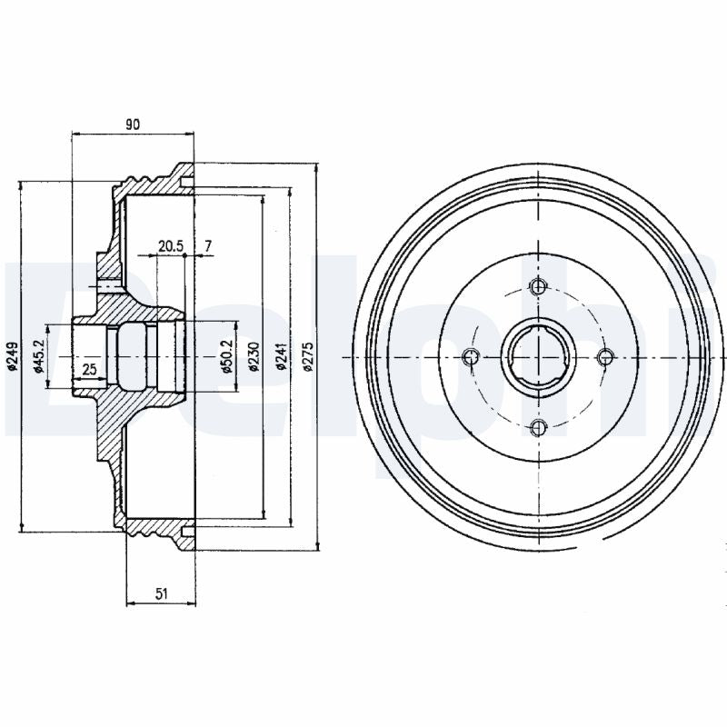 DELPHI BF430 Brake Drum
