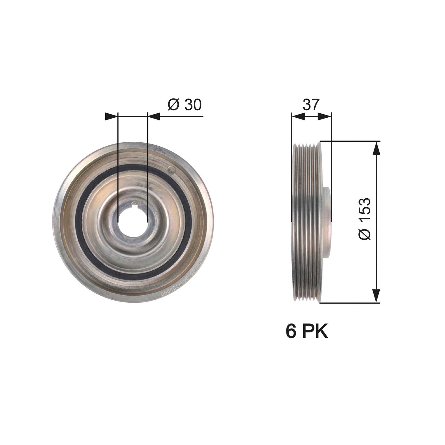 GATES GATTVD1090 Crankshaft Belt Pulley
