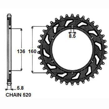 SUNSTAR SUNR1-3637-42 Chain Sprocket