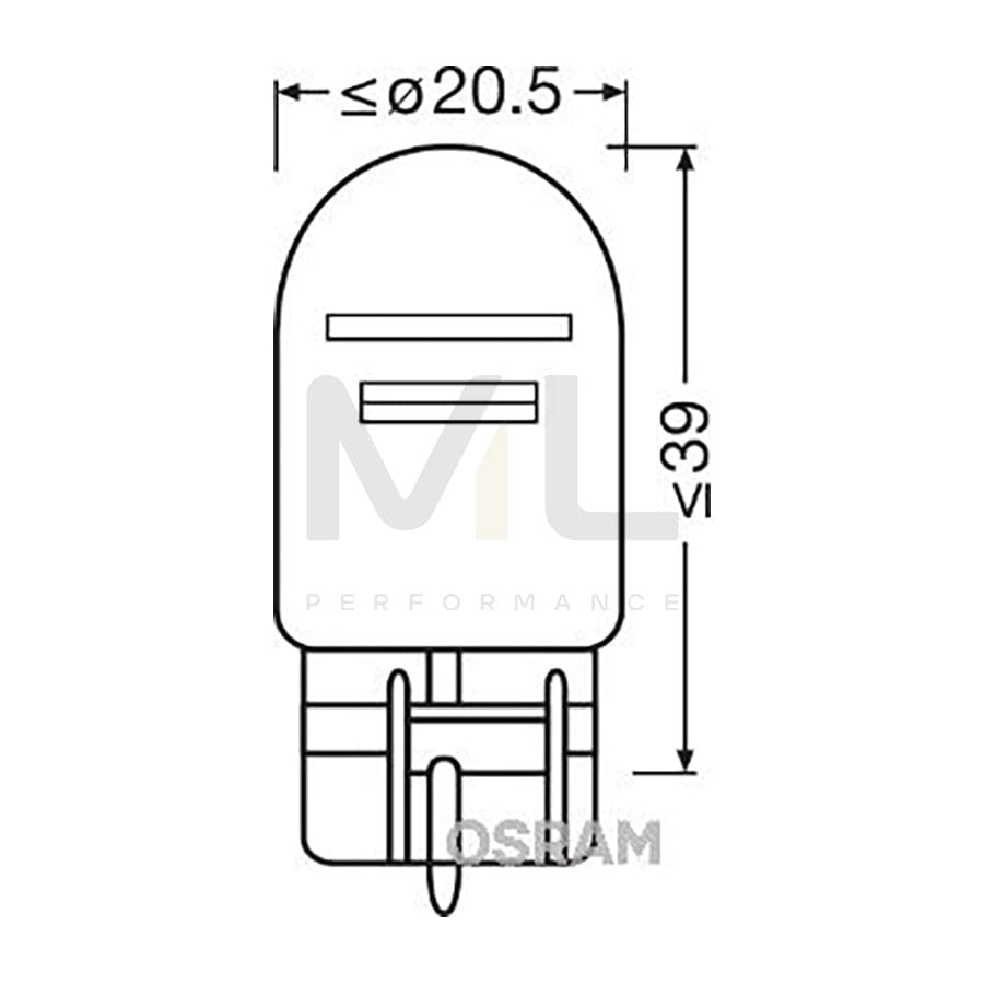 OSRAM 7515-02B Bulb, brake / tail light W21/5W, 12V 21/5W, W3x16q, ORIGINAL
