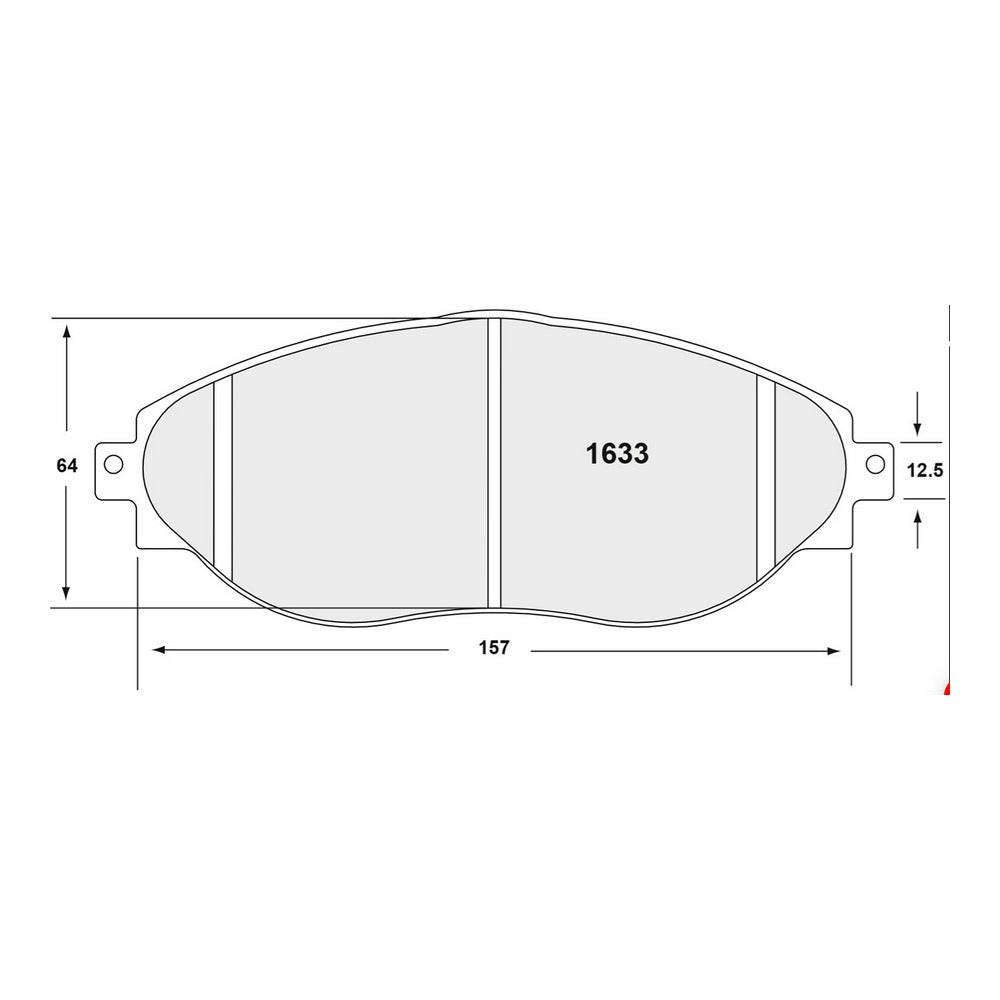 PFC 1633.01.00.44 FRONT BRAKE PADS RACE COMP 01 FOR VW GOLF GTI / CLUBSPORT / R 4MOTION (MK7)