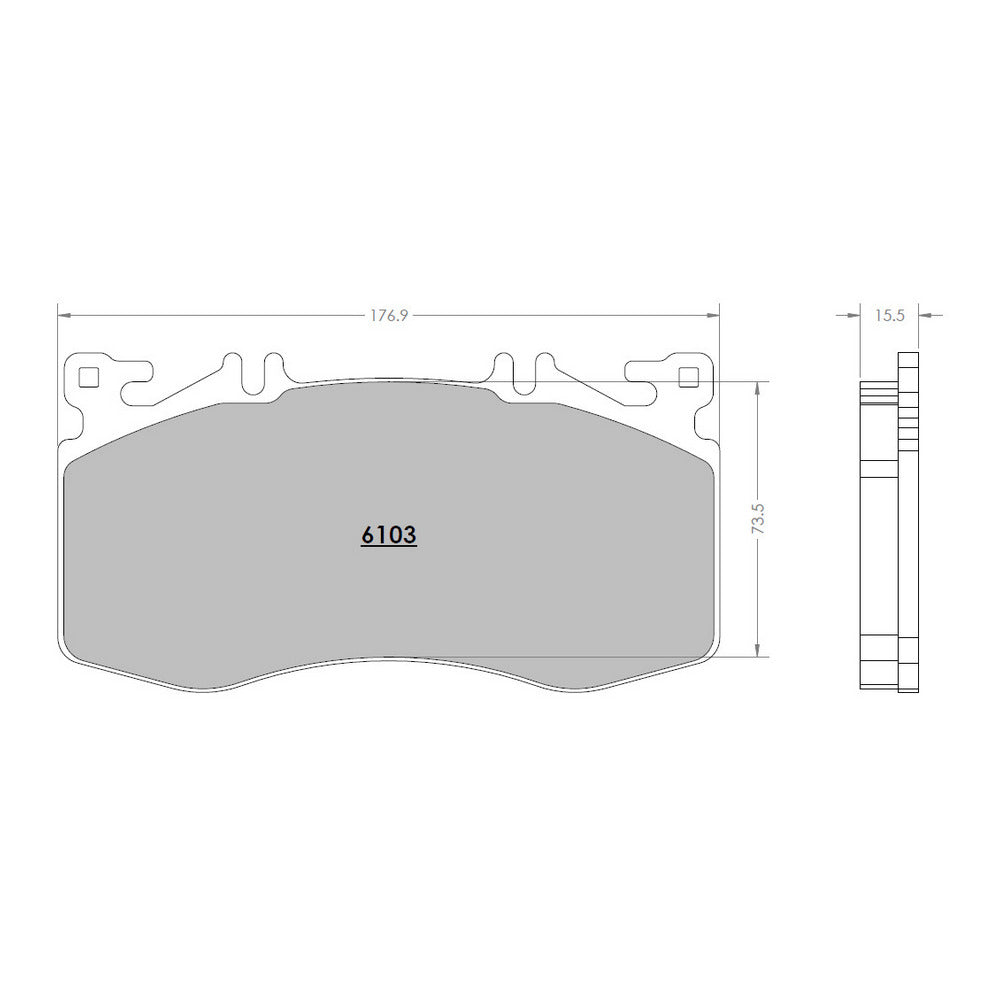 PFC 6103.01.00.44 FRONT BRAKE PADS RACE 01 CMPD 16 MM FOR MERCEDES-BENZ A45 AMG S (W177) / CLA45 AMG (C118 / X118) / GLA45 AMG (H247)
