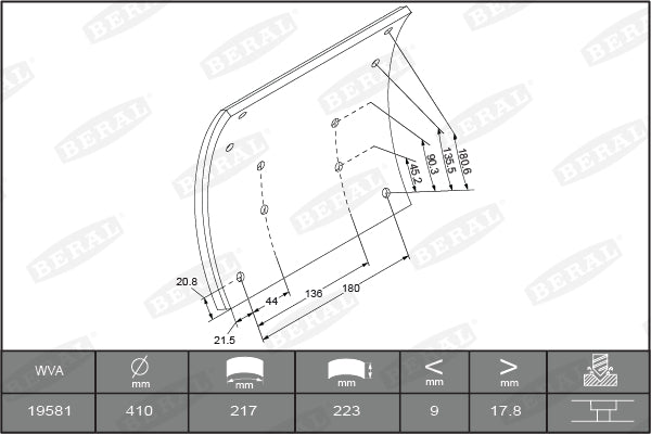 LPR LPR04280 Parking Brake Brake Shoe Set