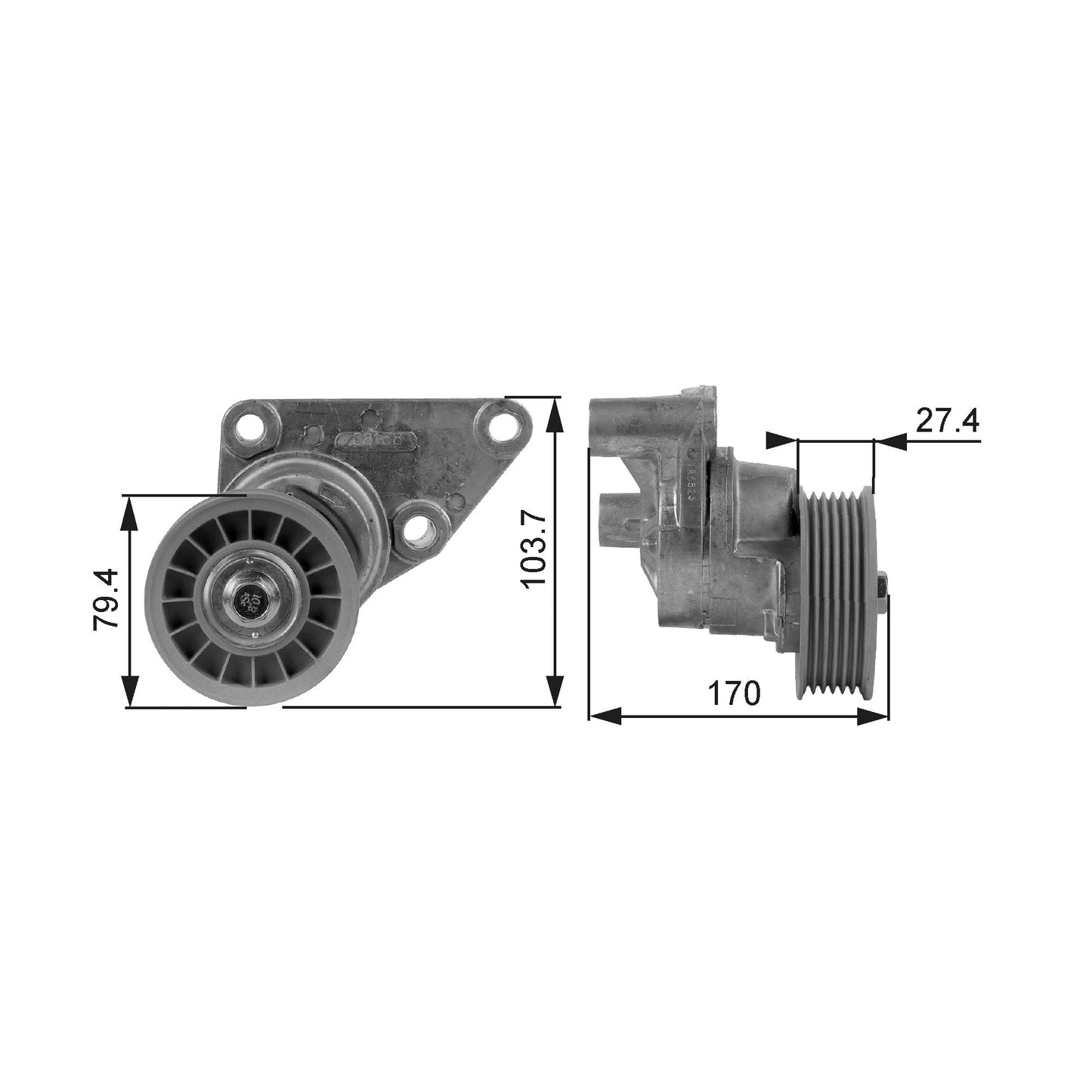 GATES GATT38158 V-Ribbed Belt Tensioner Pulley