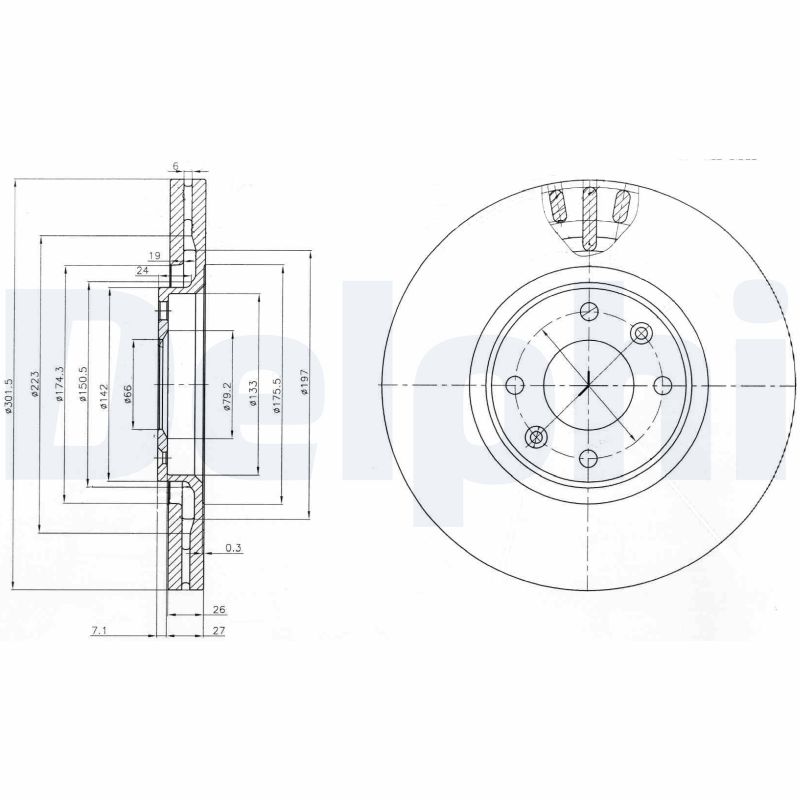DELPHI BG4002 Brake Disc .
