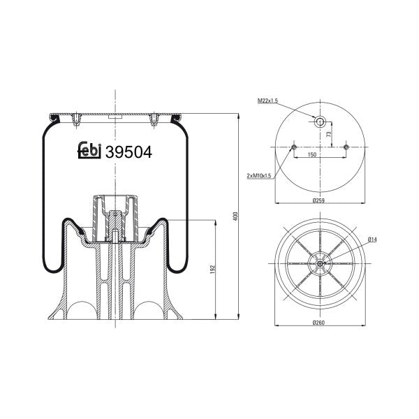FEBI FE39504 Air Suspension Bellow
