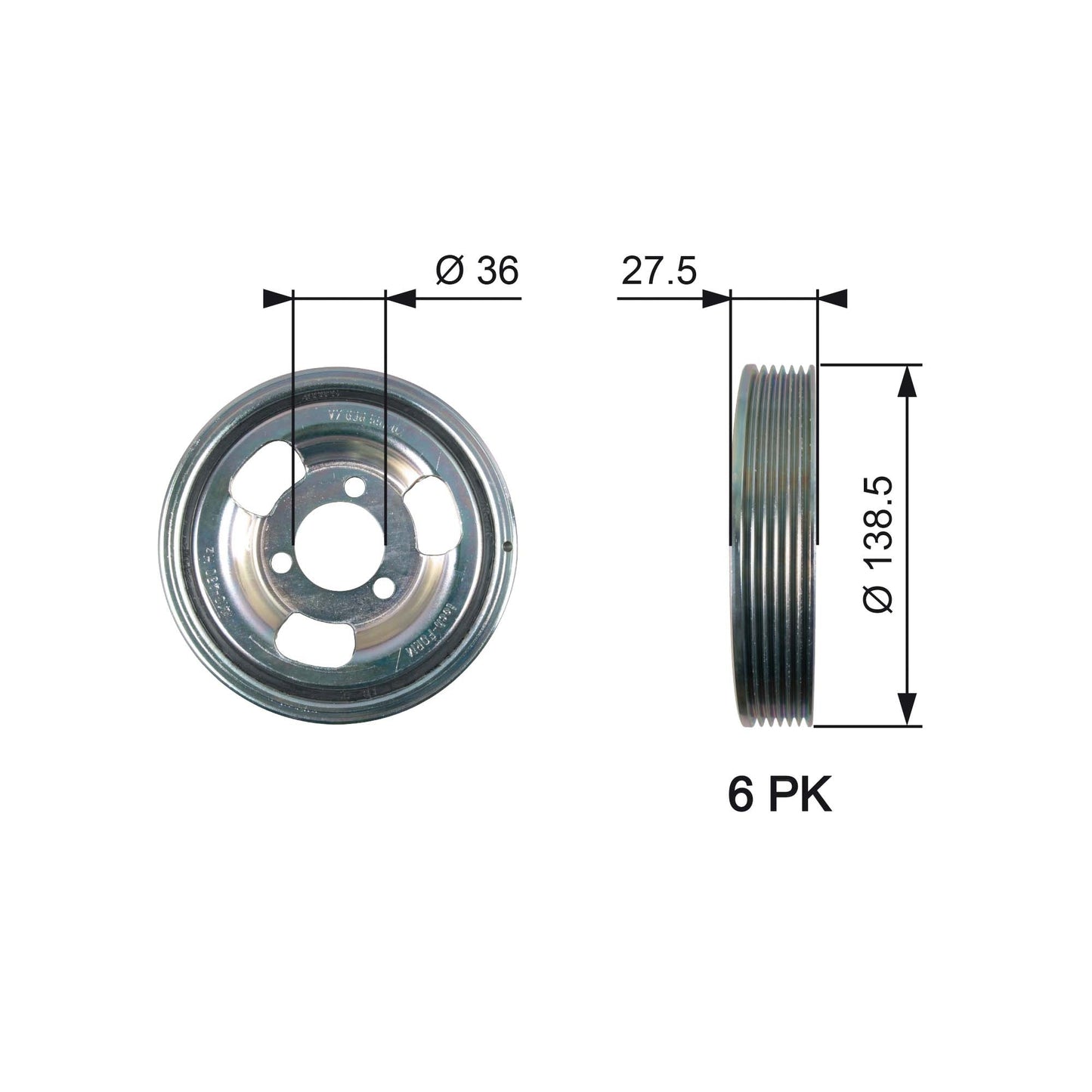 GATES GATTVD1117 Crankshaft Belt Pulley