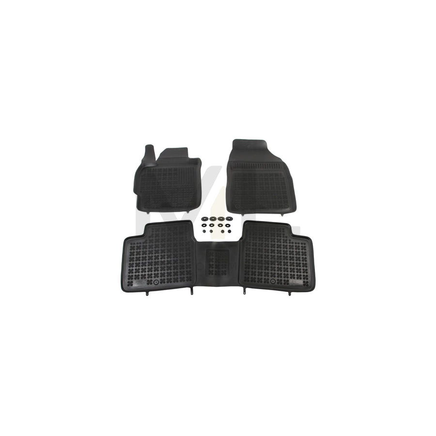 REZAW PLAST Tailored 201426 Floor mat set for TOYOTA Corolla XI Saloon (E180) Elastomer, Front and Rear, Quantity: 3, Black