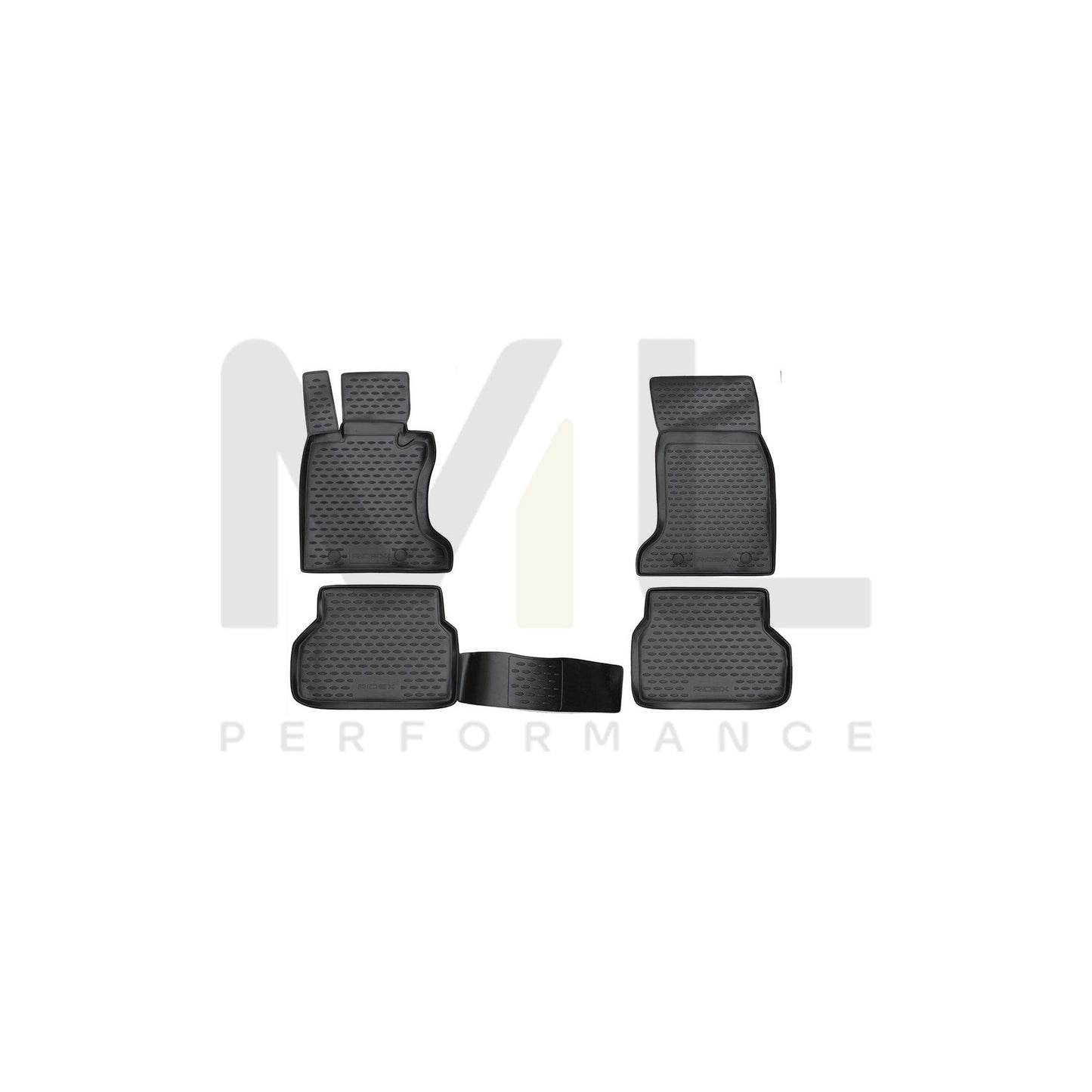 RIDEX Tailored 215A0816 Floor mat set for BMW 5 Series Elastomer, Front and Rear, Quantity: 4, Black