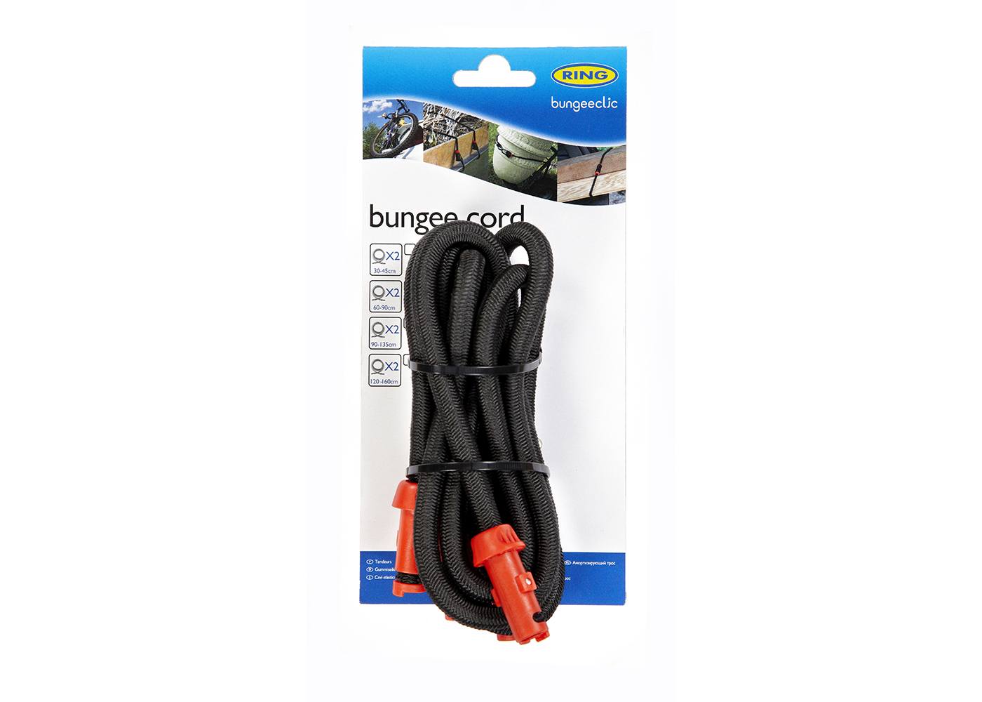 RING RLS90 Bungee Clic 90cm Cords x 2 (Supplied in Counter Top Display Unit of 6 only)