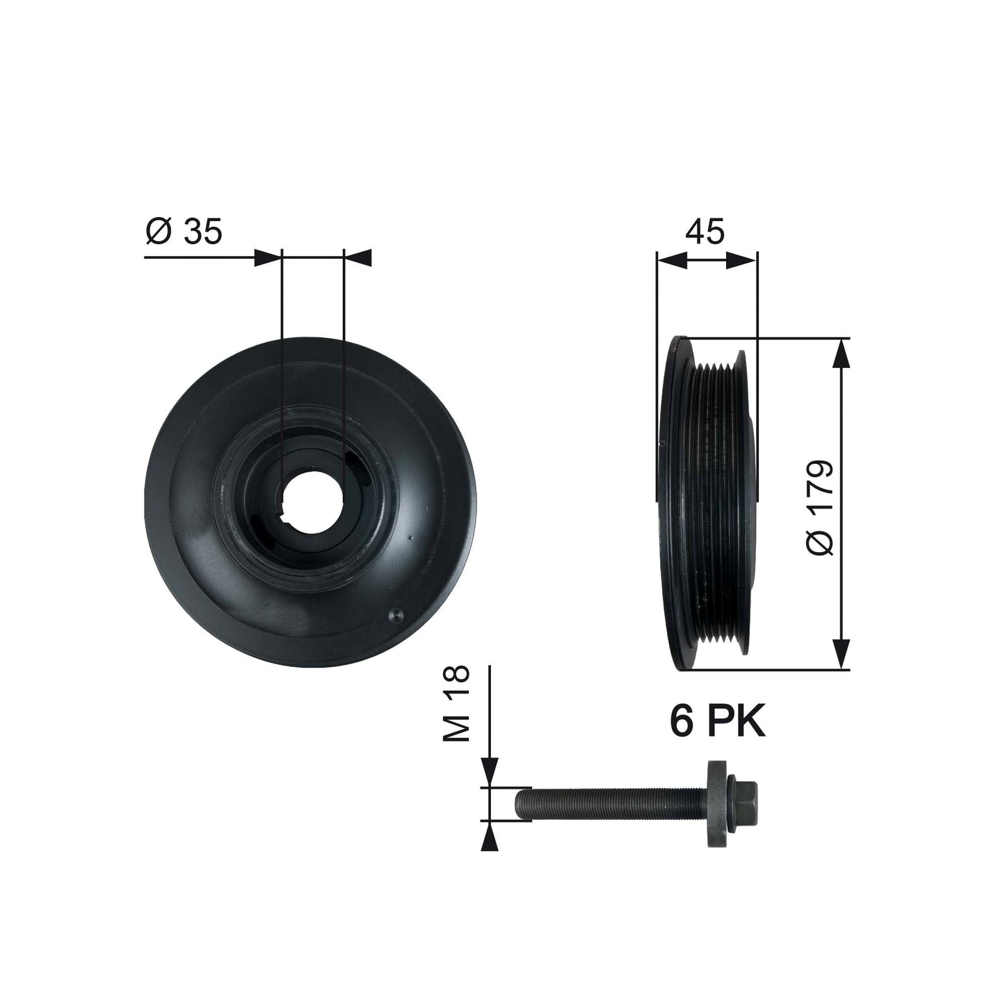 GATES GATTVD1012A Crankshaft Belt Pulley