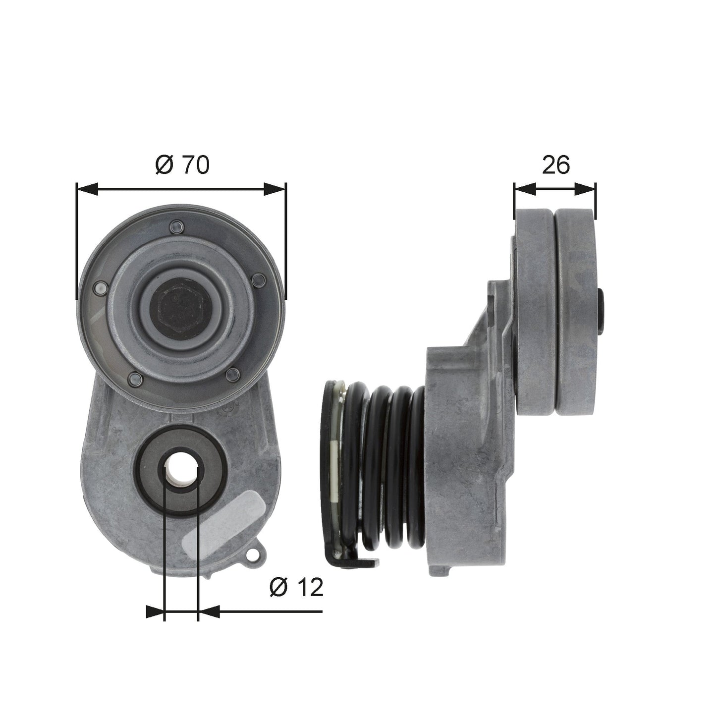 GATES GATT38496 V-Ribbed Belt Tensioner Pulley