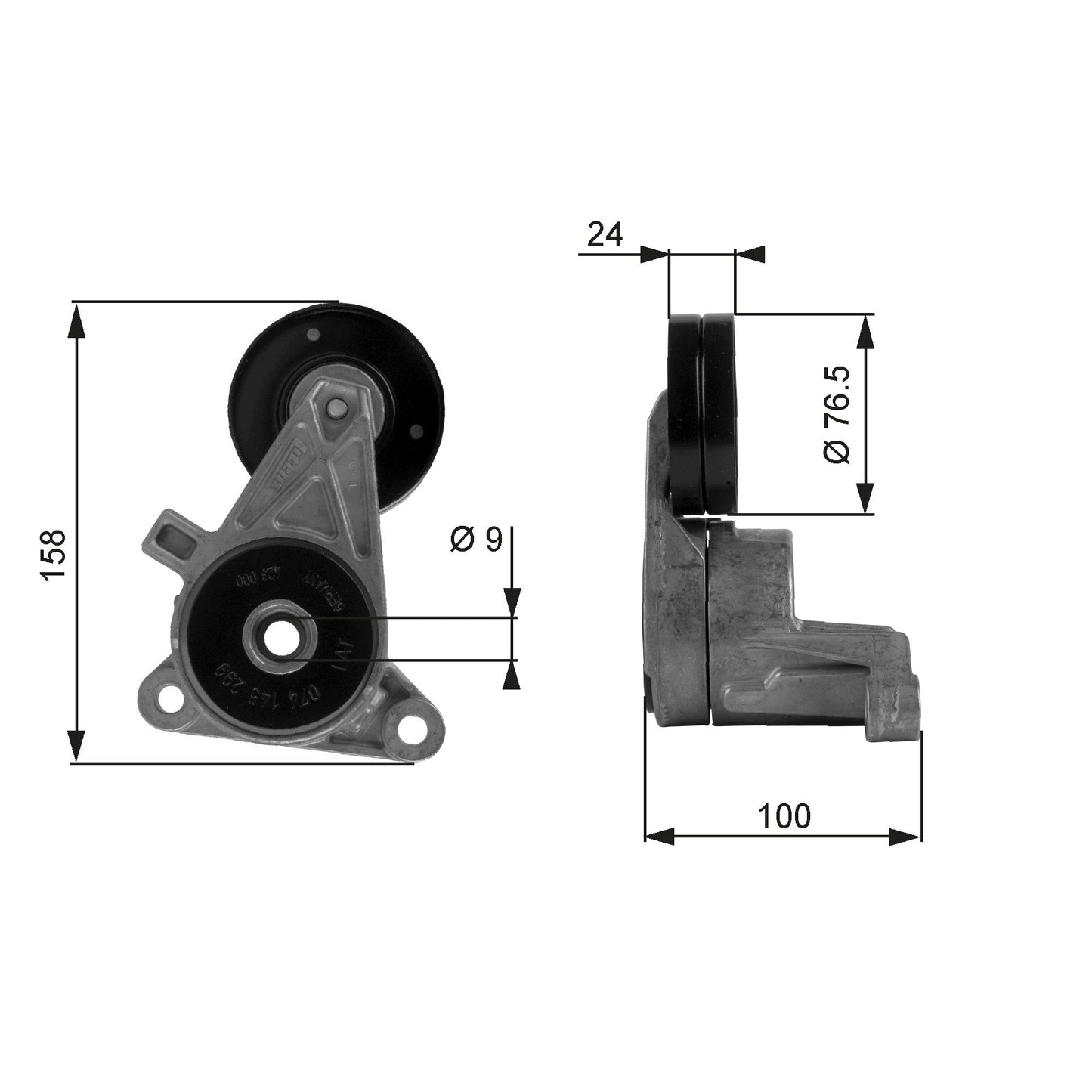 GATES GATT38437 V-Ribbed Belt Tensioner Pulley
