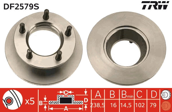 TRW MOTO DF2579S Brake Disc