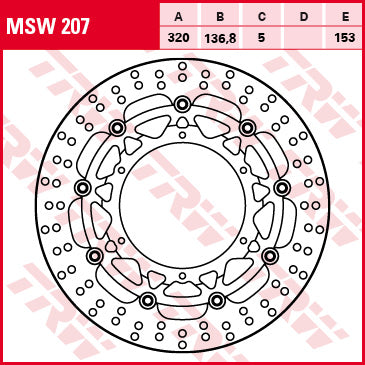 TRW MOTO MSW207 Brake Disc