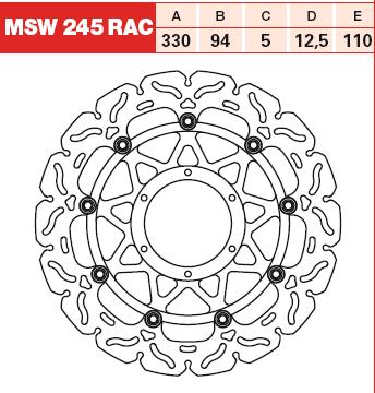 TRW MOTO MSW245RAC Brake Disc