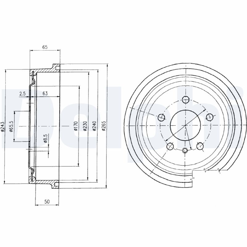 DELPHI BF403 Brake Drum