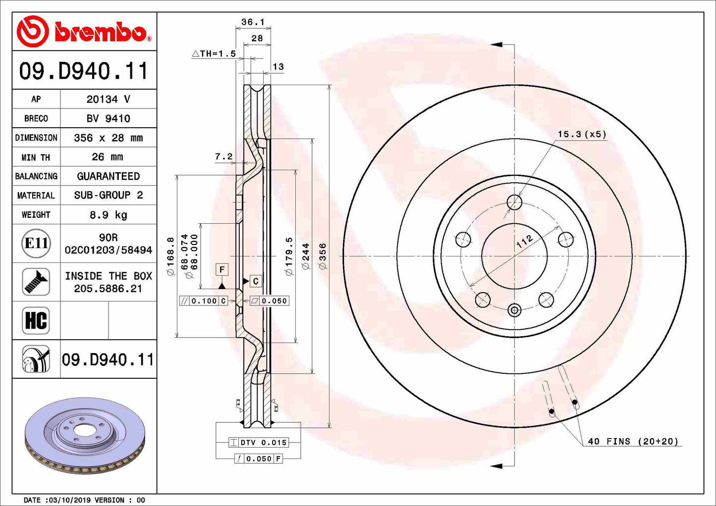 TOURMAX BCR-304 Disc Brake Caliper Repair Kit
