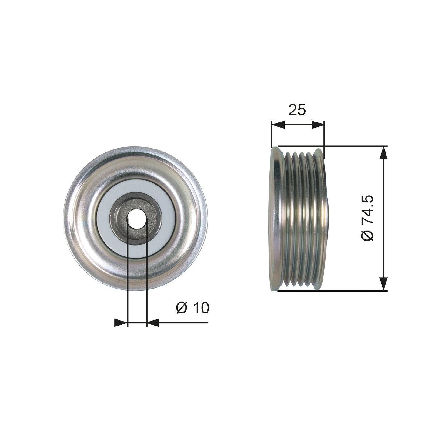 GATES GATT39285 V-Ribbed Belt Tensioner Pulley