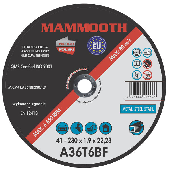 MAMMOOTH MCM41A36TBF23019B Multi-Grinder Mounting Plate