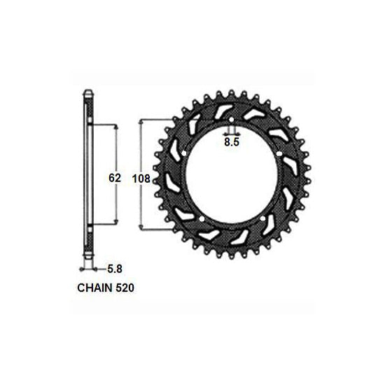 SUNSTAR SUNR1-3100-40 Chain Sprocket