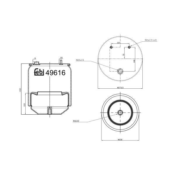 FEBI FE49616 Air Suspension Bellow