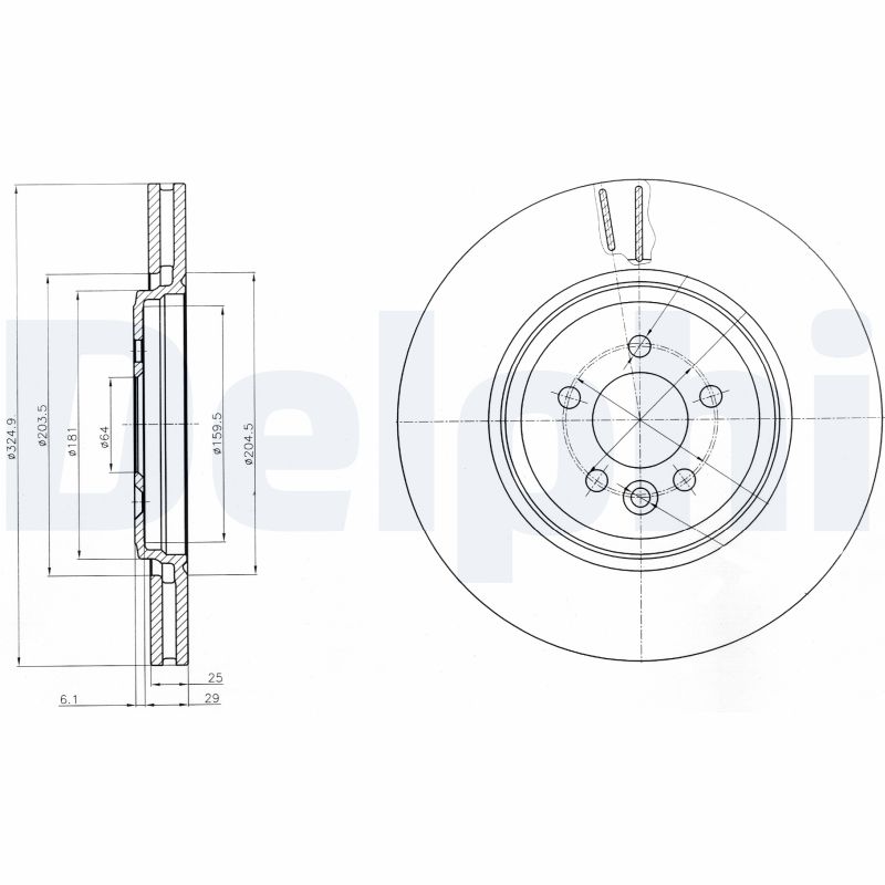 DELPHI BG3918 Brake Disc .