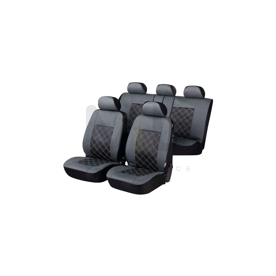 WALSER 11981 Car seat cover Anthracite, Grey, Leatherette, Front and Rear