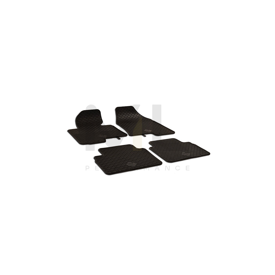 WALSER 50355 Floor mat set Elastomer, Front and Rear, Quantity: 4, Black