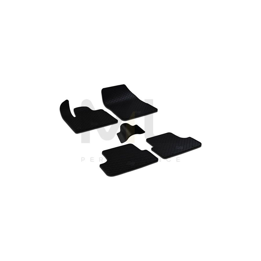WALSER 50822 Floor mat set Elastomer, Front and Rear, Quantity: 5, Black