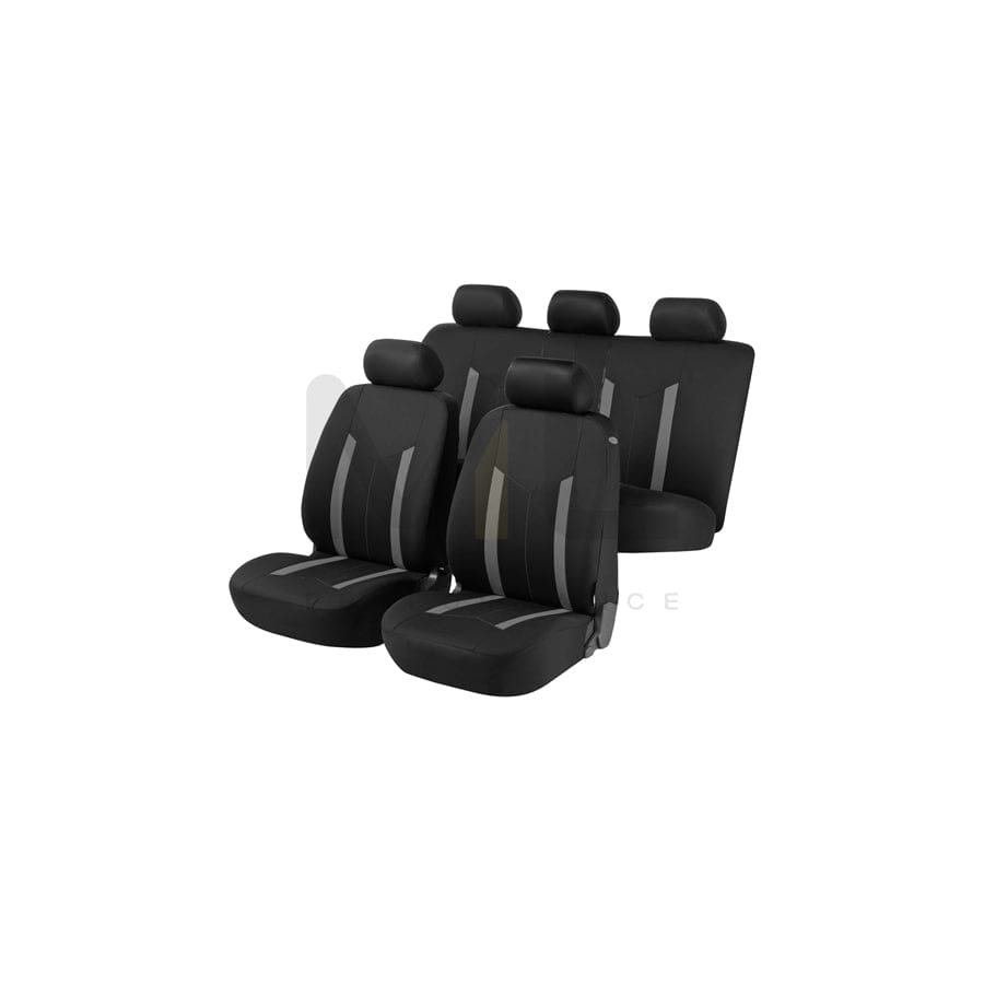 WALSER Hastings 11807 Car seat cover Black/Grey, Polyester, Front and Rear