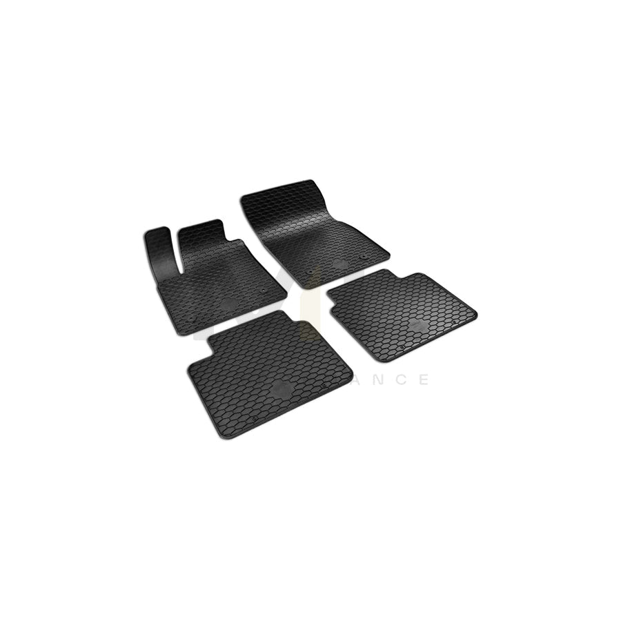 WALSER RubberLine 50850 Floor mat set Elastomer, Front and Rear, Quantity: 4, Black