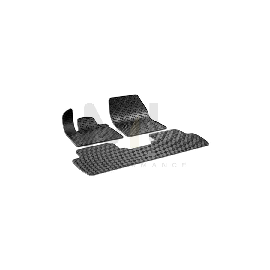 WALSER RubberLine 50855 Floor mat set Elastomer, Front and Rear, Black